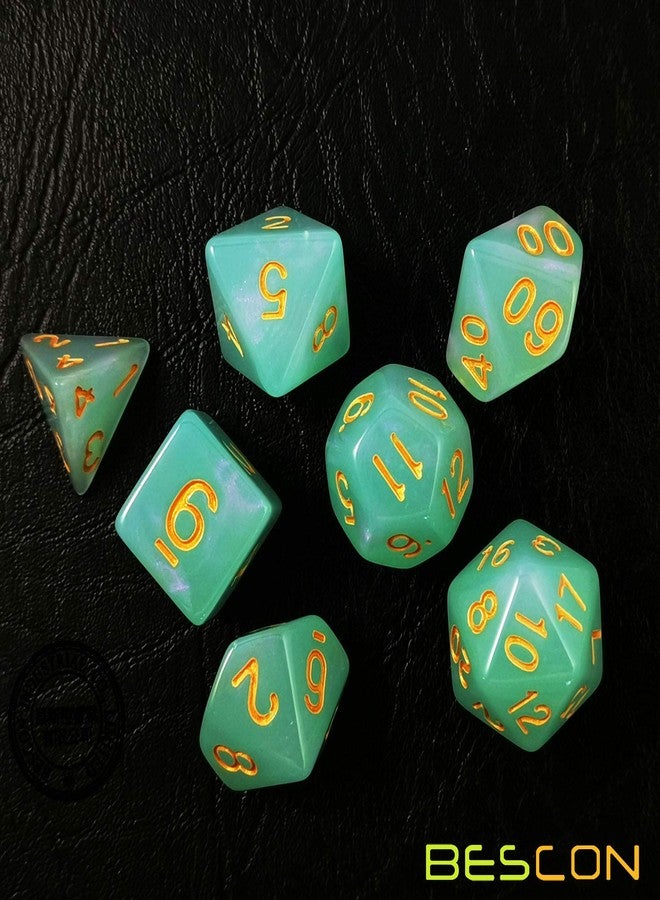 Bescon Moonstone Dice Set Jadeite, Bescon Polyhedral RPG Dice Set Moonstone Effect - Image 3